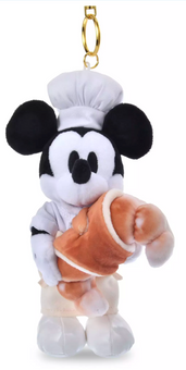 Disney Parks Bakery Chef Mickey with Croissant Plush Keychain New with Tag