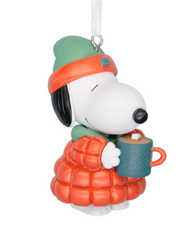 Hallmark Peanuts Snoopy With Hot Cocoa Christmas Ornament New With Box