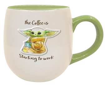 Disney Star Wars Mandalorian Grogu Coffee Is Starting To Work Mug New With Tag