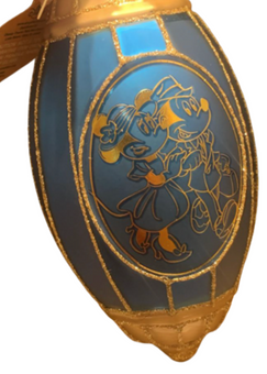 Disney Parks Riviera Resort Mickey & Minnie Glass Christmas Ornament New w Tags