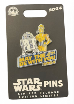 Disney Parks R2-D2 & C-3PO Star Wars Day May the 4th Be With You 2024 Pin New