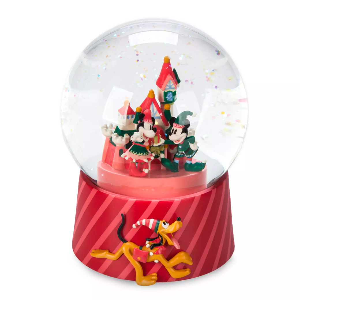 Disney Parks Mickey and Minnie Fantasyland Castle Holiday Snowglobe 2024 New