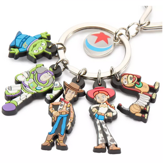 Disney Parks Toy Story Pals Woody Buzz Slinky Dog Vinyl Keychain New with Tag