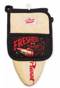 Disney Parks Pizza Planet Oven Mitt and Potholder Set, Toy Story New With Tags