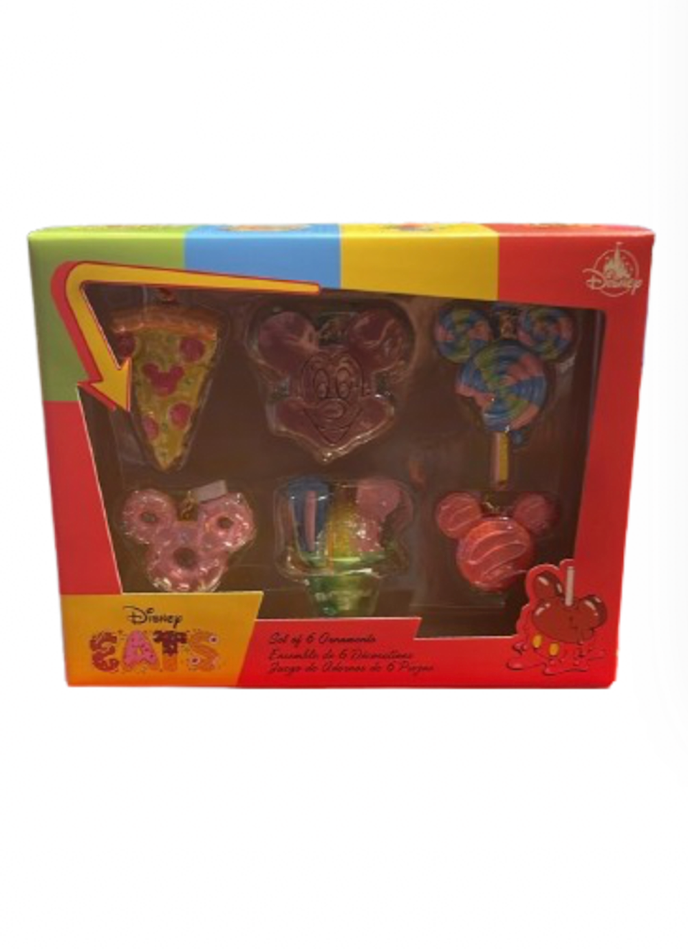 Disney Parks Eats Snacks Collection Mickey Icon Set of 6 Christmas Ornament New