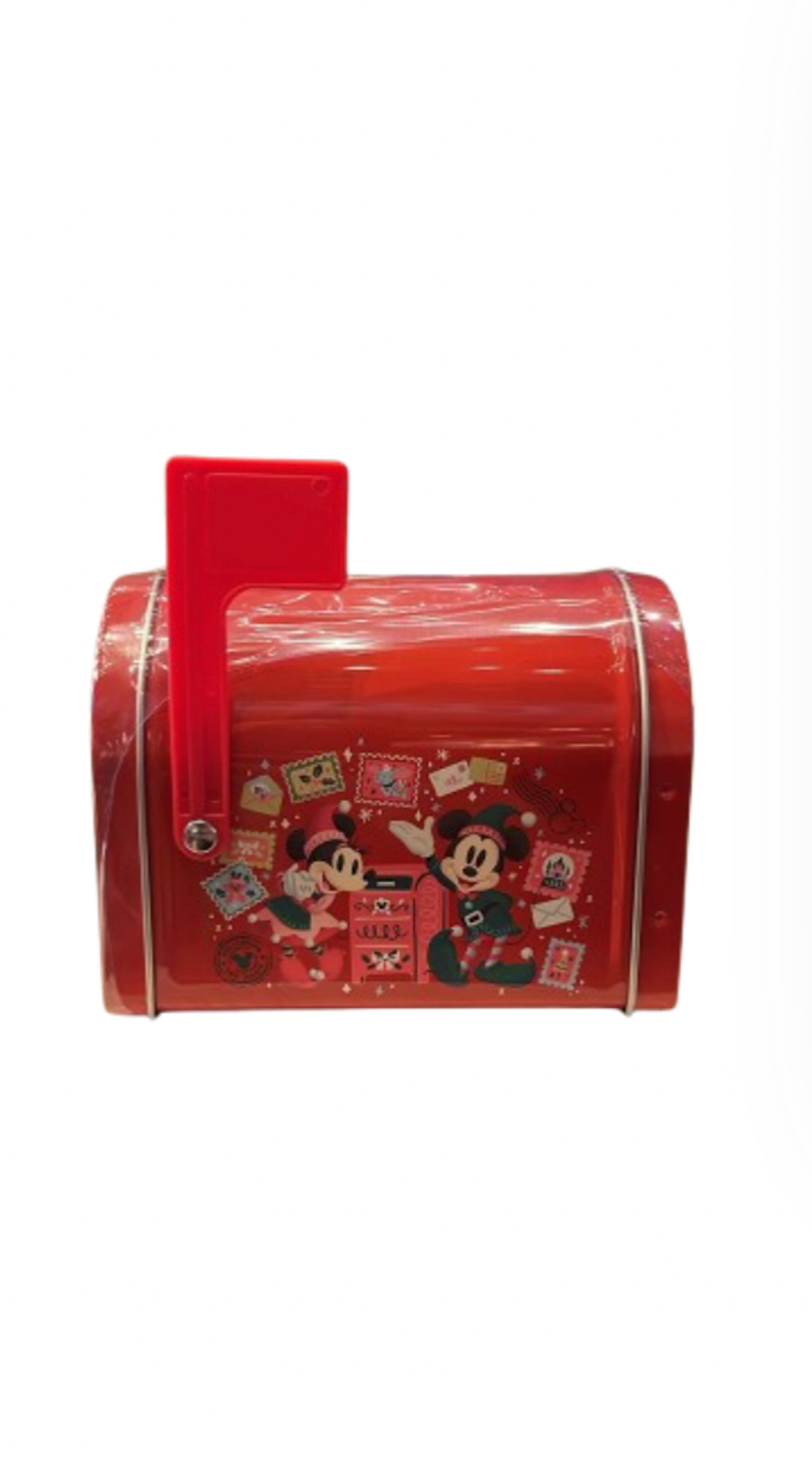 Disney Parks Letter to Santa Mickey Minnie Shaped Peppermint Bark New with Tin