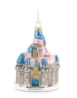 Disney Parks WDW Cinderella Castle Glass Christmas Ornament New With Tag