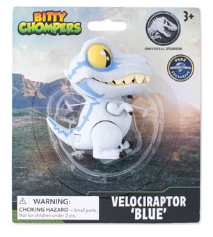 Universal Studios Jurassic World Velociraptor Blue Bitty Chompers Toy New W Tag