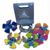 Disney Parks Lilo & Stitch Keychain Set Stitch Colorful Hibiscus Flowers New Tag