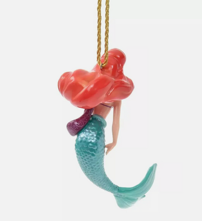 Disney Parks Princess Ariel Glitter Porcelain Christmas Ornament New with Box