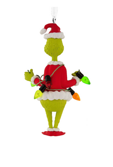 Hallmark Dr Seuss Grinch With String Lights Christmas Ornament New With Box