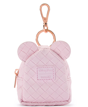 Disney Loungefly Mickey Mouse Pink Woven Mini Backpack Bag Charm New