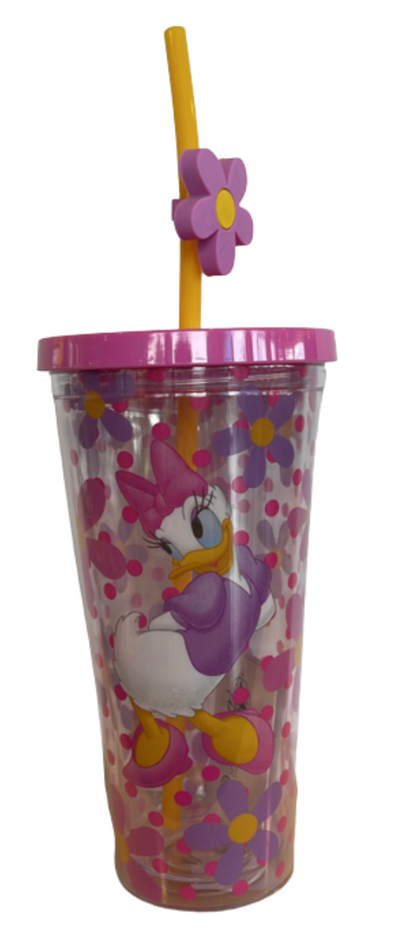 Disney Parks Daisy Duck Plastic Tumbler with Straw New With Tag
