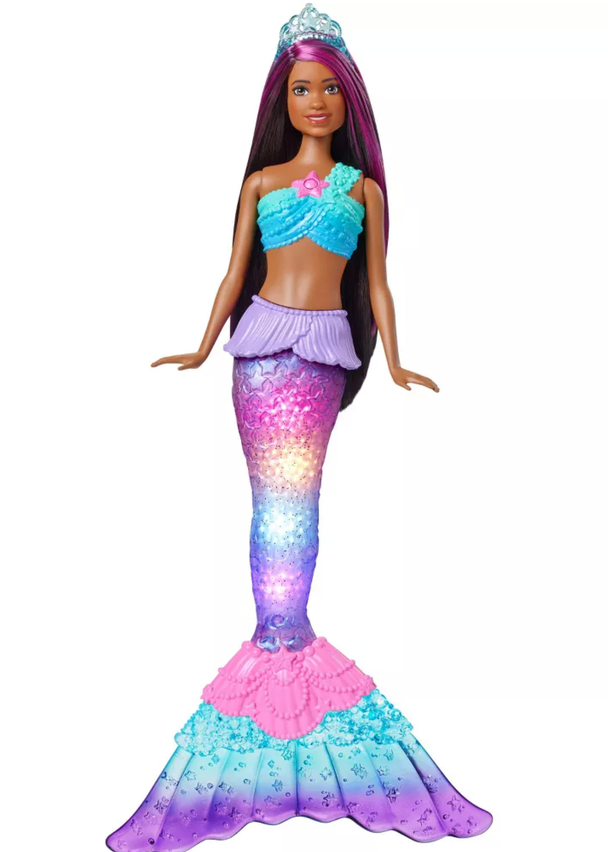 Barbie Dreamtopia Twinkle Lights Mermaid Doll Brown Hair Toy New with Box