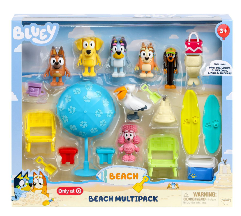 Bluey Figure & Accessory Beach Multipack New With Box