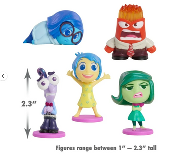Disney Inside Out 2Pixar Feels Figure Set Playset Toys Joy Sadness Fear Disgust