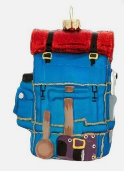 Robert Stanley Backpack Glass Christmas Ornament New With Tag