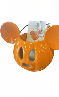 Hallmark Halloween Disney Mickey Jack-o'-Lantern Candy Bowl With Light New