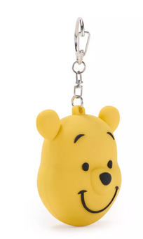 Disney Parks Winnie the Pooh Keychain Head Puffy Silicone New with Tag