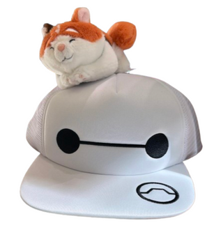 Disney Parks Big Hero 6 Baymax & Mochi Mesh SnapBack Cap Baseball Hat New W Tag