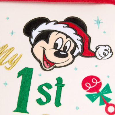 Disney Parks Santa Mickey Mouse Minnie My 1st Christmas Holiday Stocking Baby