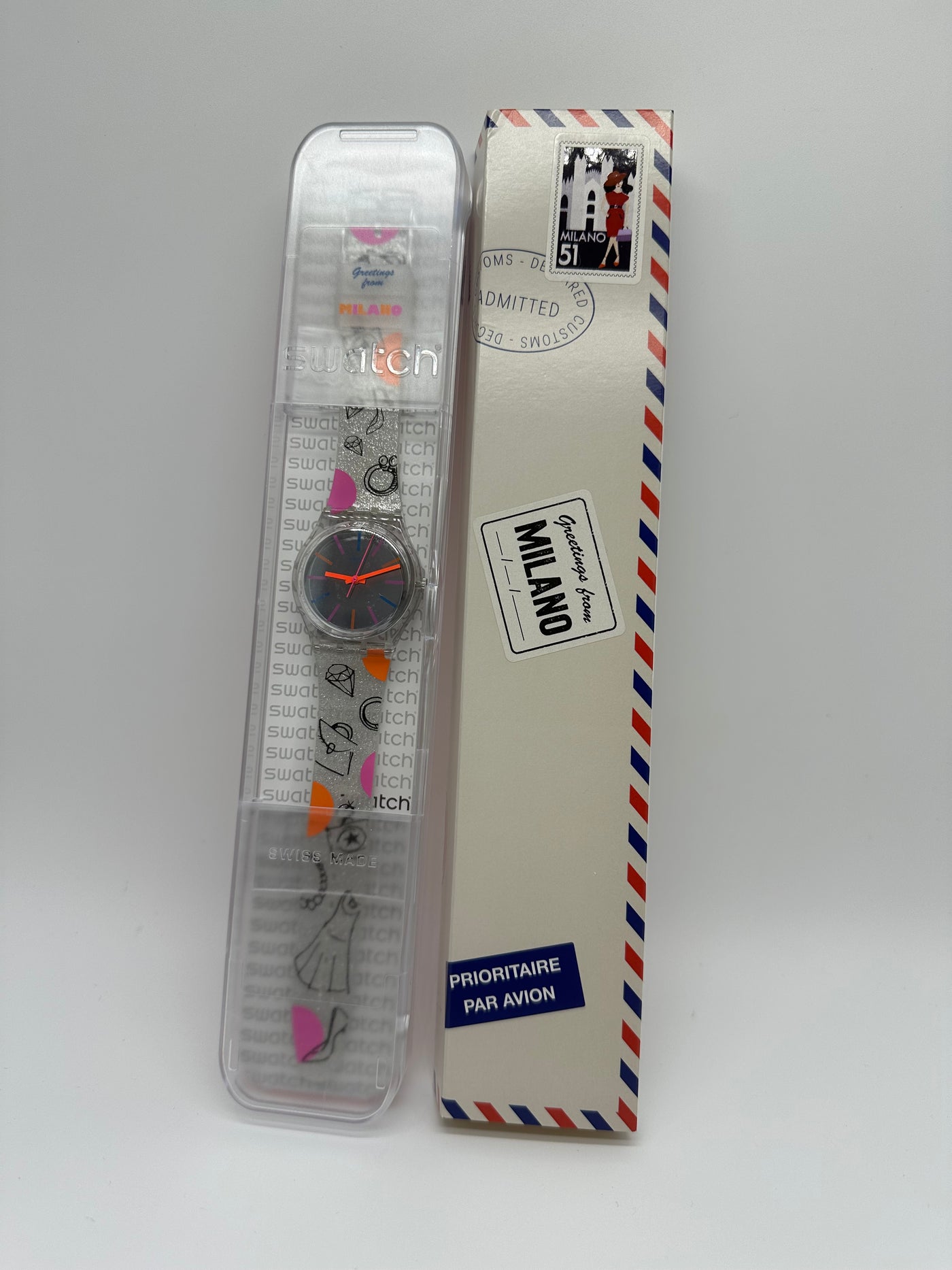 Swatch Destination Greetings from Milan Quadrilatero Fashion Watch Works New