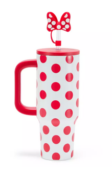 Disney Parks Minnie Mouse 30oz Stainless Steel Travel Tumbler Zip Case New W Tag