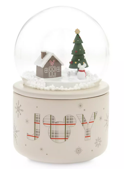 Disney Parks Mickey Mouse Snow Globe Candle Set, Holiday Haven New With Tag