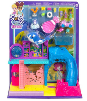Polly Pocket Pollyville Aquarium Starring Shani Playset w 2 Doll Toy New W Box