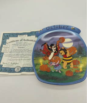 Disney Bradford Exchange Winnie The Whole Year Through October Plate New COA