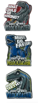 Universal Studios Jurassic World VelociCoaster Miniature Pin Set New With Tag