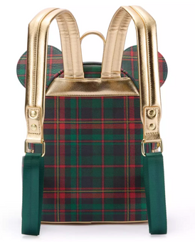 Disney Parks Mickey Icon Plaid Christmas Mini Backpack New with Tag