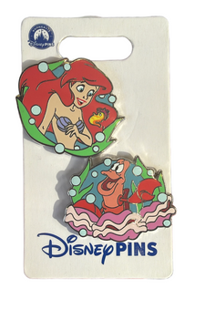 Disney Parks Mermaid Ariel and Sebastian "Under the Sea" 2-Pin Set New With Tag