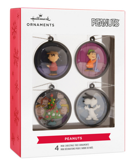 Hallmark Mini Peanuts Scenes Christmas Ornament Set New With Box