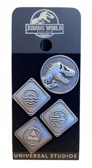 Universal Studios Jurassic World Rebirth Pin Set Silver New With Tag