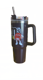 M&M's World Milk Chocolate Brown 30oz Stainless Steel Tumbler with Straw New