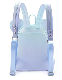 Disney Parks Loungefly Minnie Mouse Light Blue Sequined Mini Backpack New W Tag