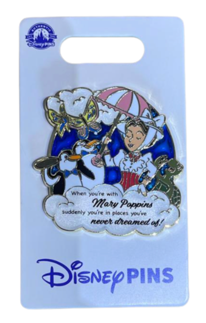 Disney Parks Mary Poppins "Places you've never dreamed of!" Pin New with Card