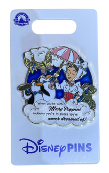 Disney Parks Mary Poppins "Places you've never dreamed of!" Pin New with Card