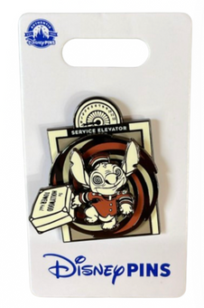 Disney Parks Hollywood Tower Hotel Stitch Service Elevator Pin New With Card