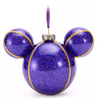 Disney Parks Mickey Icon Purple Glass Ball Christmas Ornament New with Tag