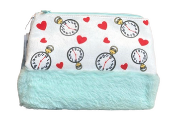 Disney Parks Alice in Wonderland White Rabbit Plush Cosmetic Case New With Tag