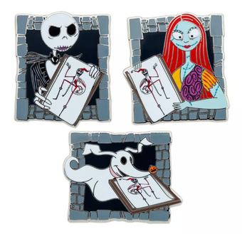 Disney Parks The Nightmare Before Christmas Jack Sally Zero Pin Set New With Tag