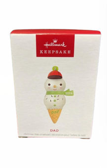 Hallmark 2024 Keepsake Dad Snowman Ice Cream Cone Christmas Ornament New w Box