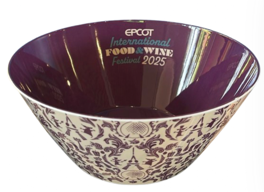 Disney Parks Epcot Food & Wine 2025 Festival Purple Serving Bowl New With Tag