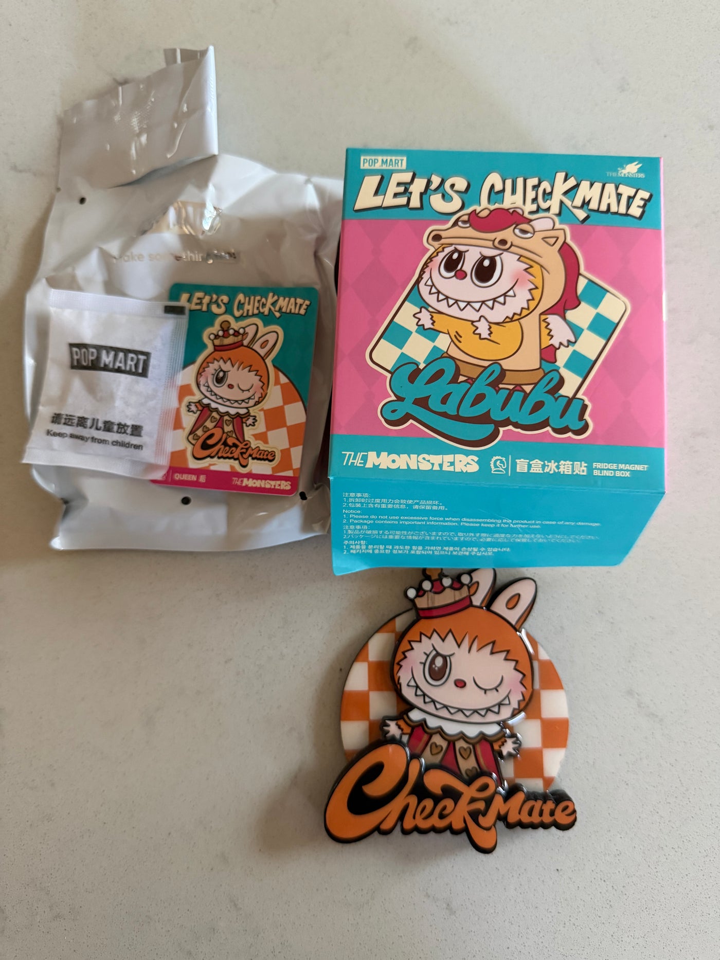 Pop Mart Labubu The Monsters Let's Checkmate Queen Fridge Magnet USA New w Box