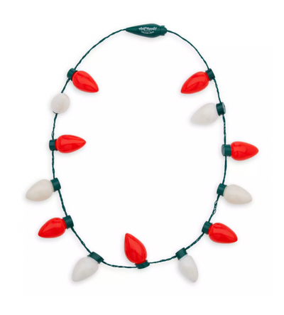Disney Walt's Holiday Lodge Mickey Icon Christmas Lights Necklace New with Tag