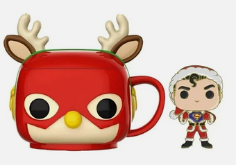 Funko Pop DC Super Heroes Flash Reindeer Mug Santa Superman Pin New New With Tag