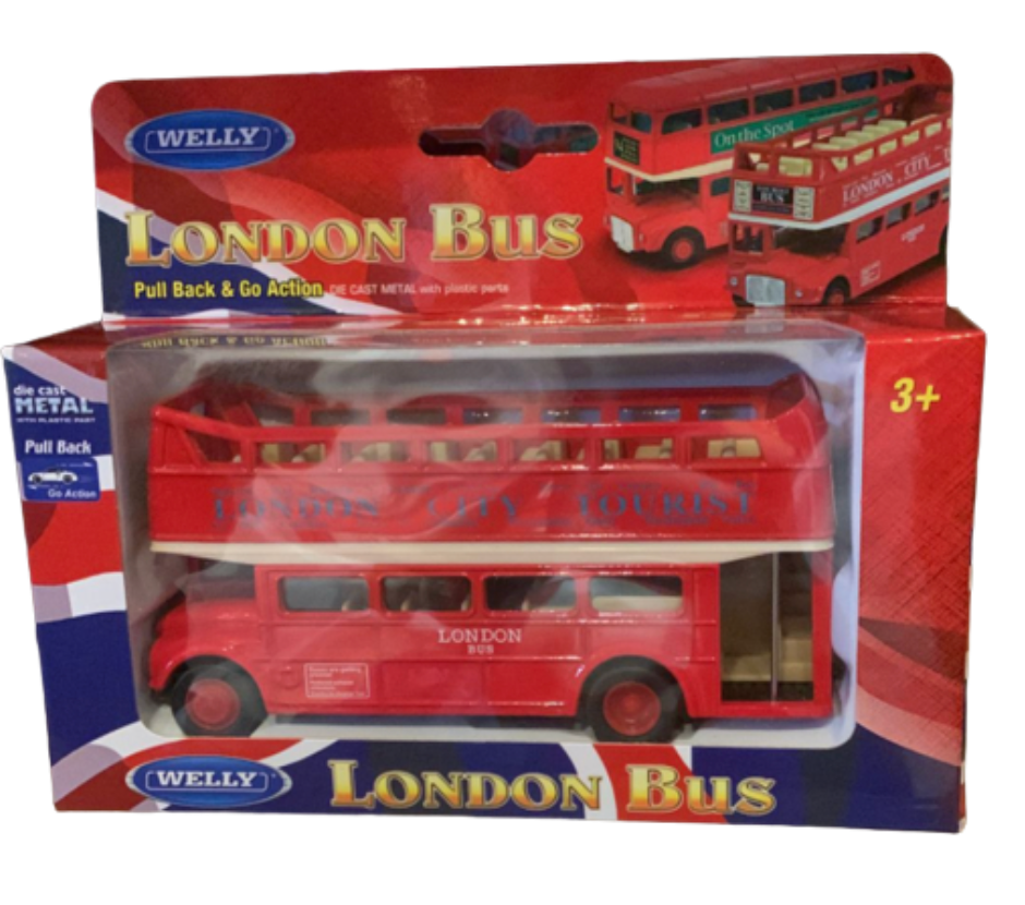 Disney Parks Epcot UK London Bus Red Pull Back & Go Action New With Box
