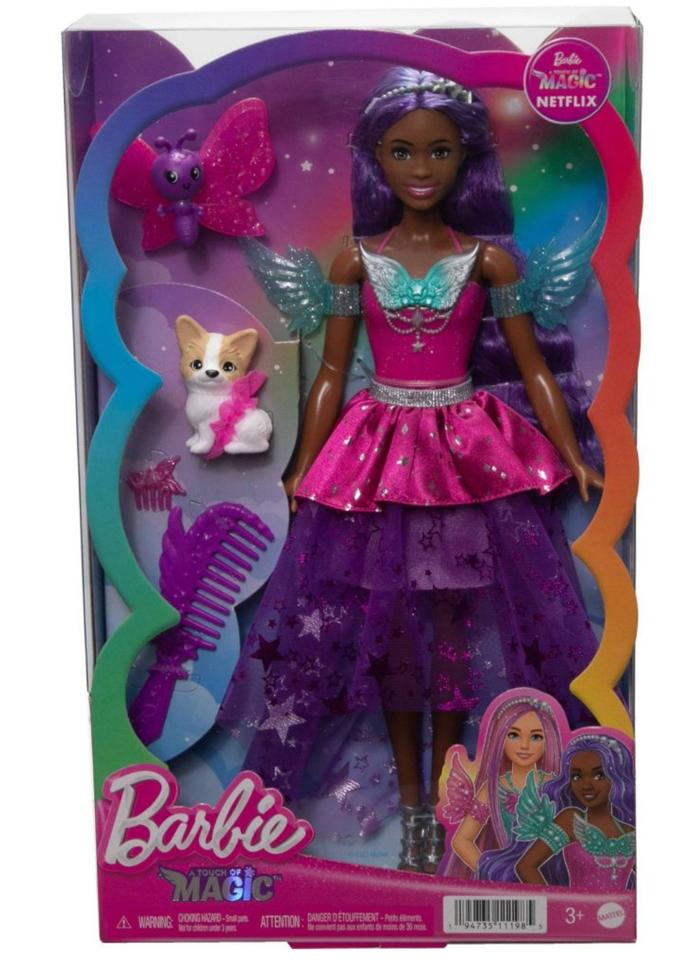 Barbie "Brooklyn" Doll with Two Fairytale Pets A Touch of Magic Toy New with Box